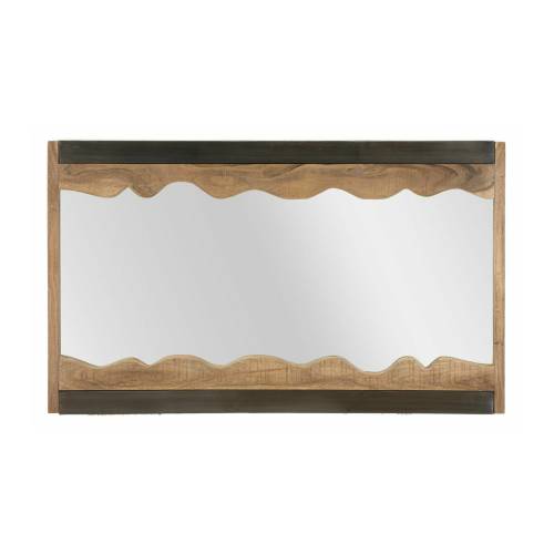 Oglinda de perete - Roma2123 - Maro si Negru - Lemn si Metal - 72x120x4 cm